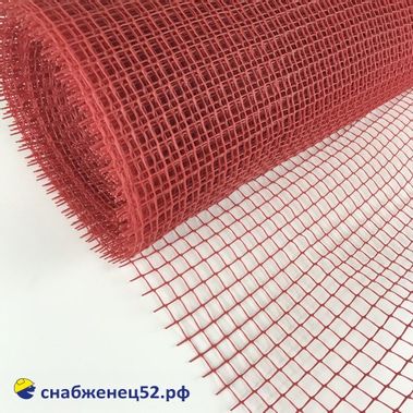 Сетка пластиковая, ячейка квадрат 15*15, красная, (1*20м) (п.м)